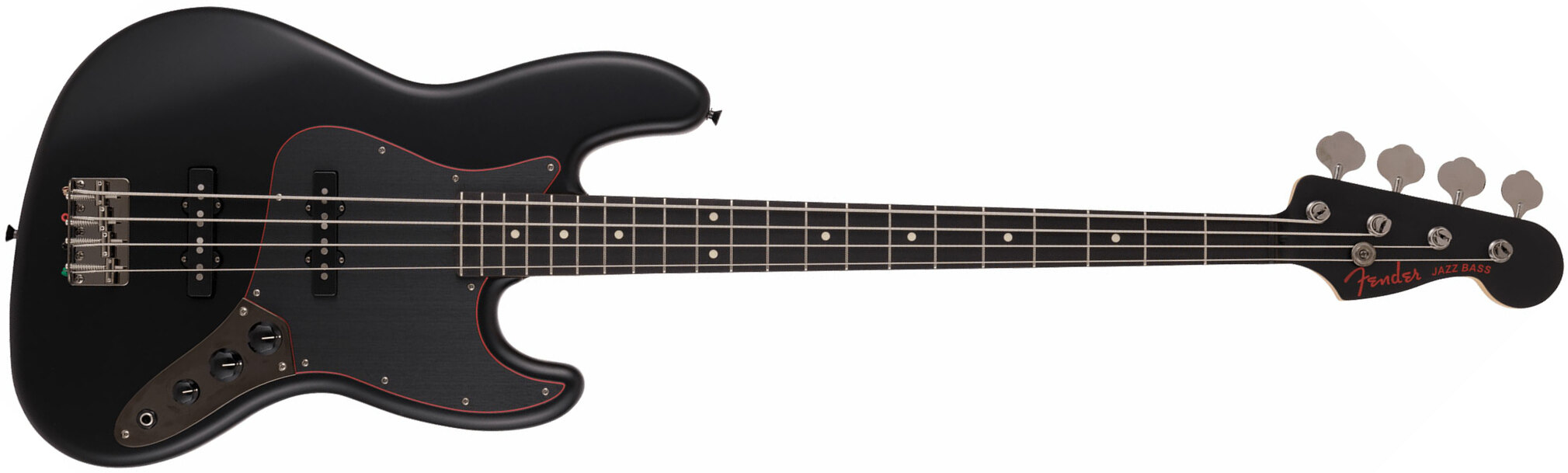 Fender Jazz Bass Noir Hybrid Ii Mij Jap 2s Trem Rw - Black Satin - Solidbody E-bass - Main picture