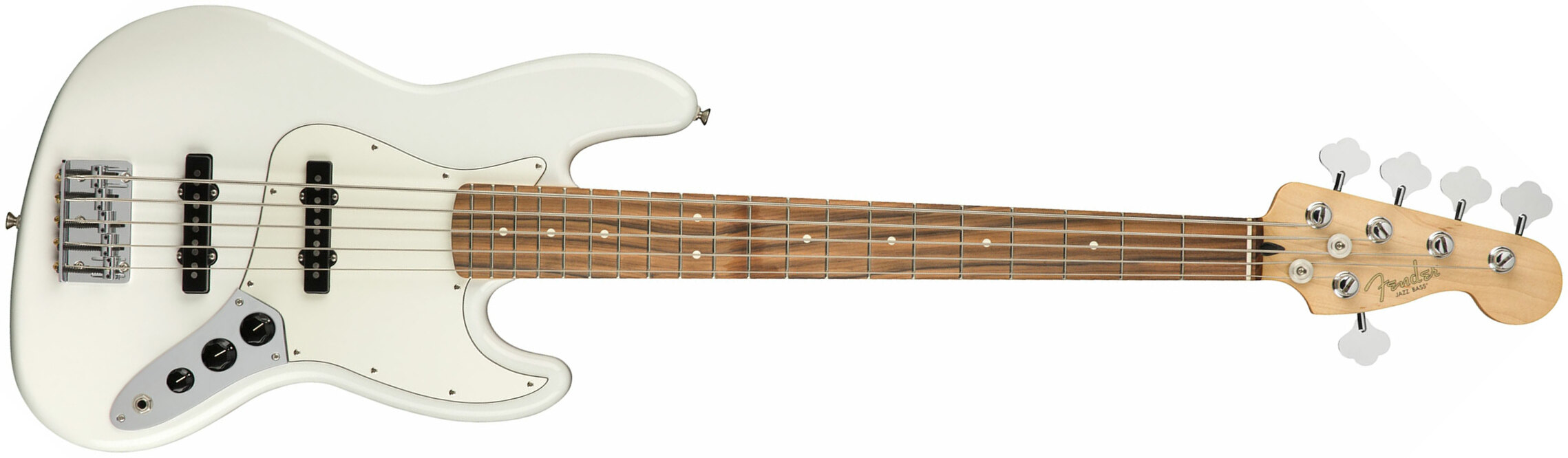 Fender Jazz Bass Player V 5-cordes Mex Pf - Polar White - Solidbody E-bass - Main picture