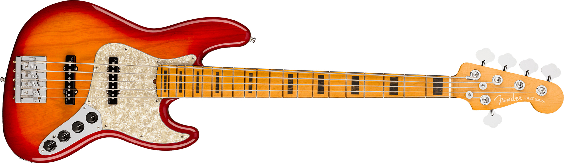 Fender Jazz Bass V American Ultra 2019 Usa 5-cordes Mn - Plasma Red Burst - Solidbody E-bass - Main picture