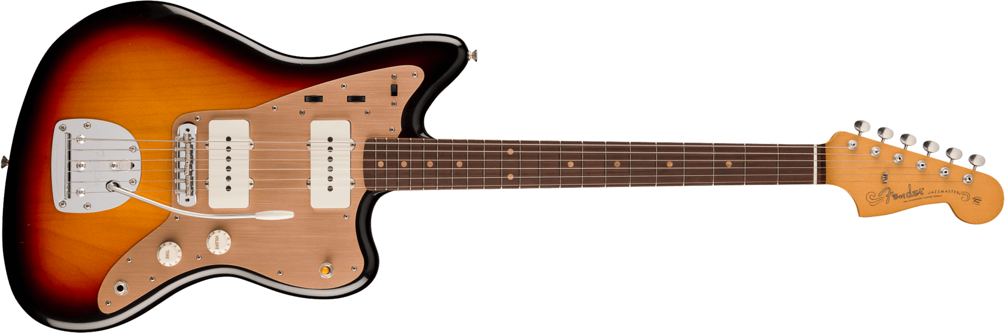 Fender Jazzmaster 50s Road Worn Vintera 2 Mex 2s Trem Rw - 3-color Sunburst - Retro-Rock-E-Gitarre - Main picture