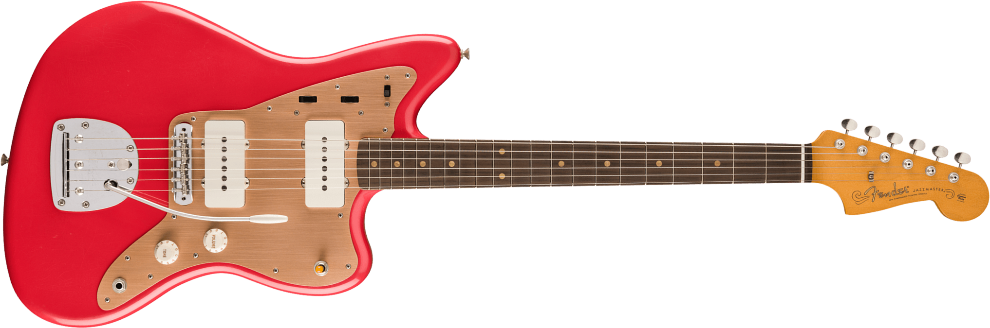 Fender Jazzmaster 50s Road Worn Vintera 2 Mex 2s Trem Rw - Fiesta Red - Retro-Rock-E-Gitarre - Main picture