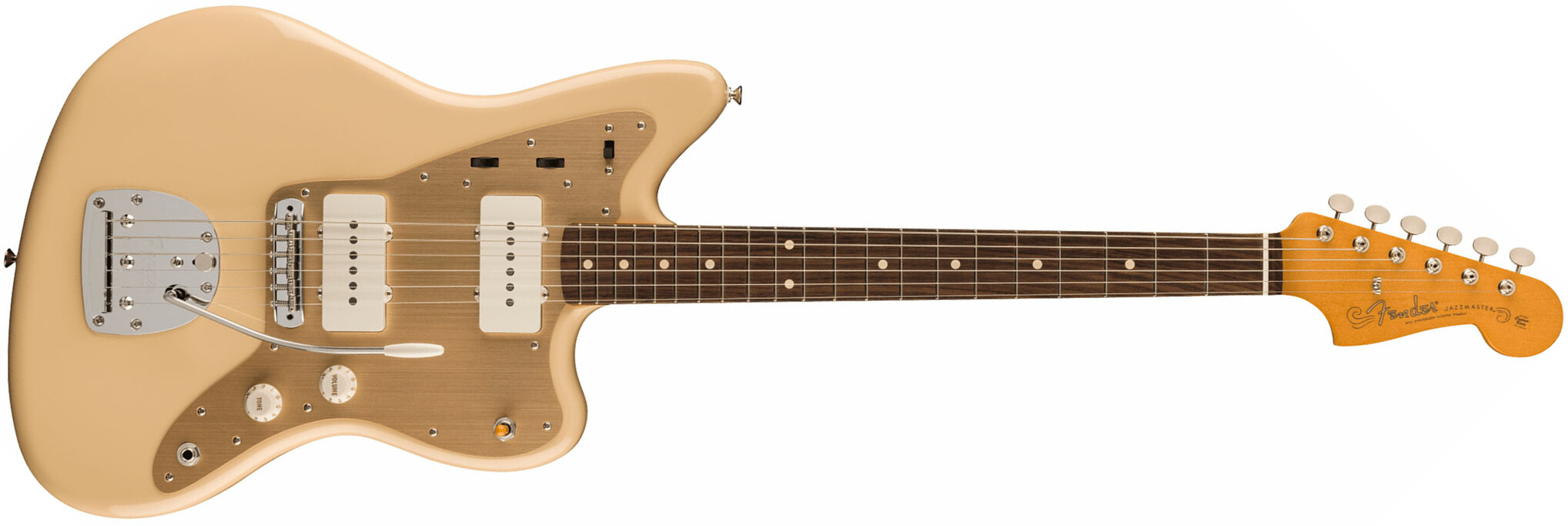 Fender Jazzmaster 50s Vintera 2 Mex 2s Trem Rw - Desert Sand - Retro-Rock-E-Gitarre - Main picture