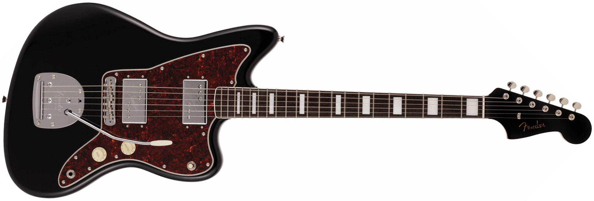 Fender Jazzmaster 60s Hh Wide Range Cunife Mij Traditional Jap 2h Trem Rw - Black - Double Cut E-Gitarre - Main picture