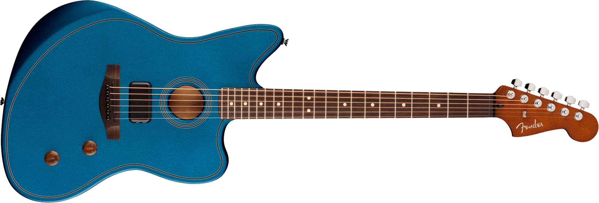 Fender Jazzmaster Acoustasonic Standard Ind Epicea Acajou Rw - Lake Placid Blue - Folk-Gitarre - Main picture