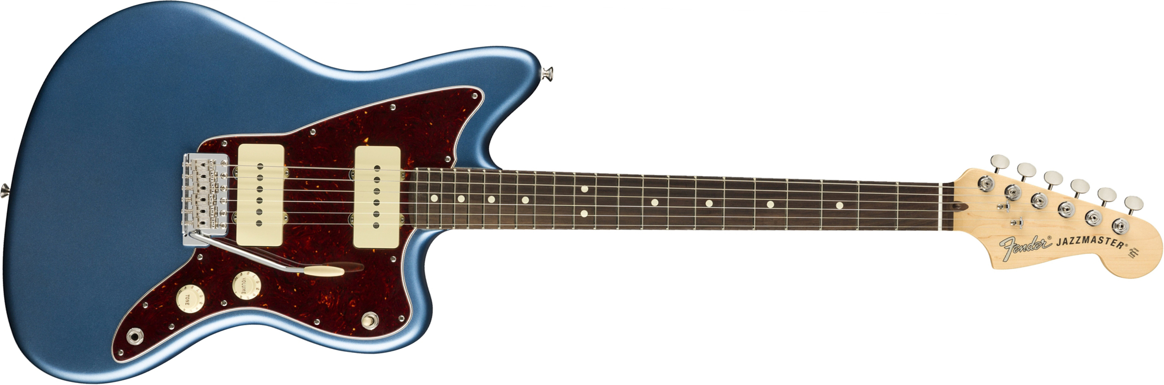 Fender Jazzmaster American Performer Usa Ss Rw - Satin Lake Placid Blue - Double Cut E-Gitarre - Main picture