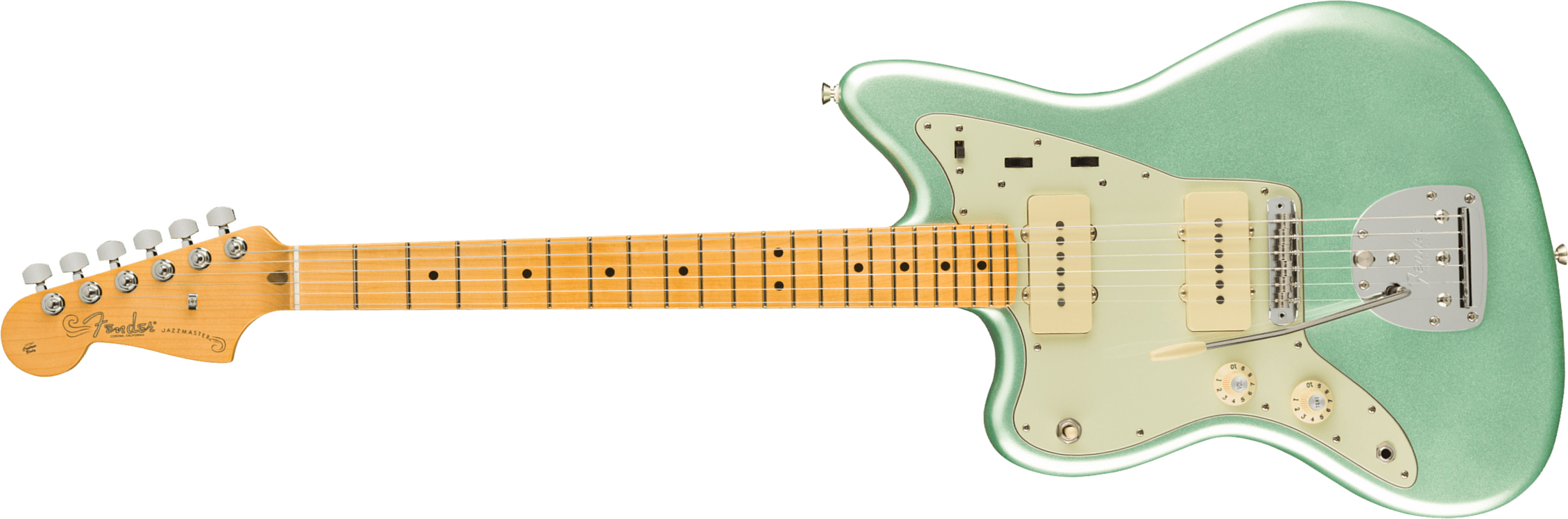 Fender Jazzmaster American Professional Ii Lh Gaucher Usa Mn - Mystic Surf Green - E-Gitarre für Linkshänder - Main picture