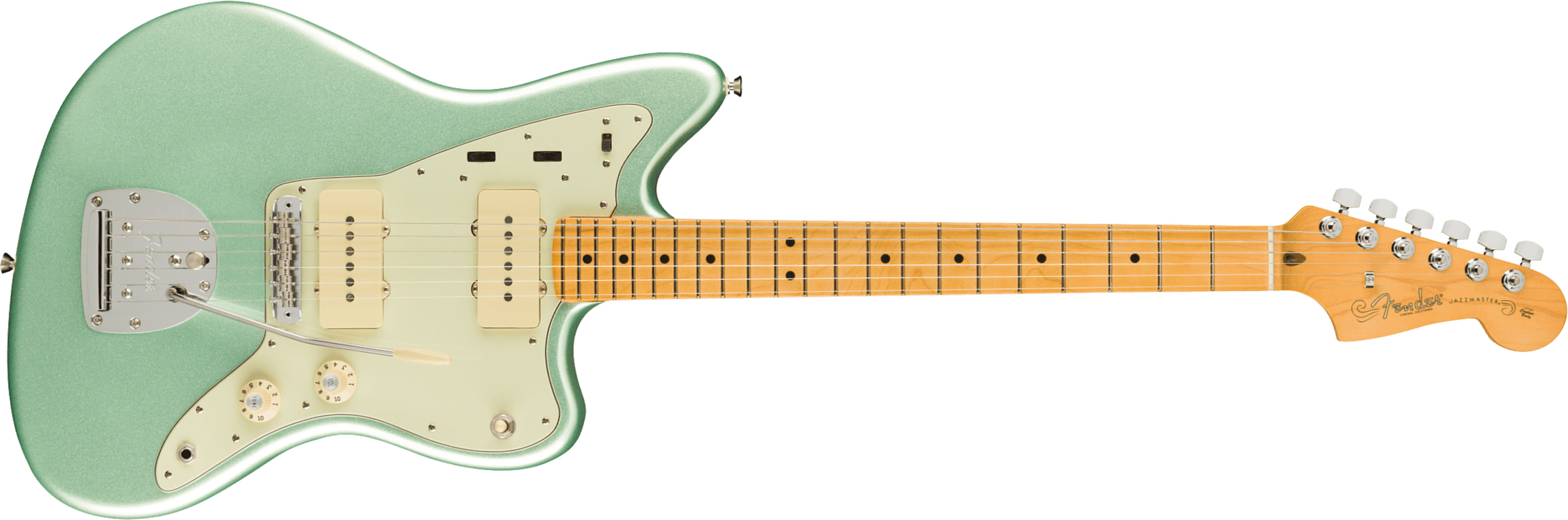 Fender Jazzmaster American Professional Ii Usa Rw - Mystic Surf Green - Retro-Rock-E-Gitarre - Main picture