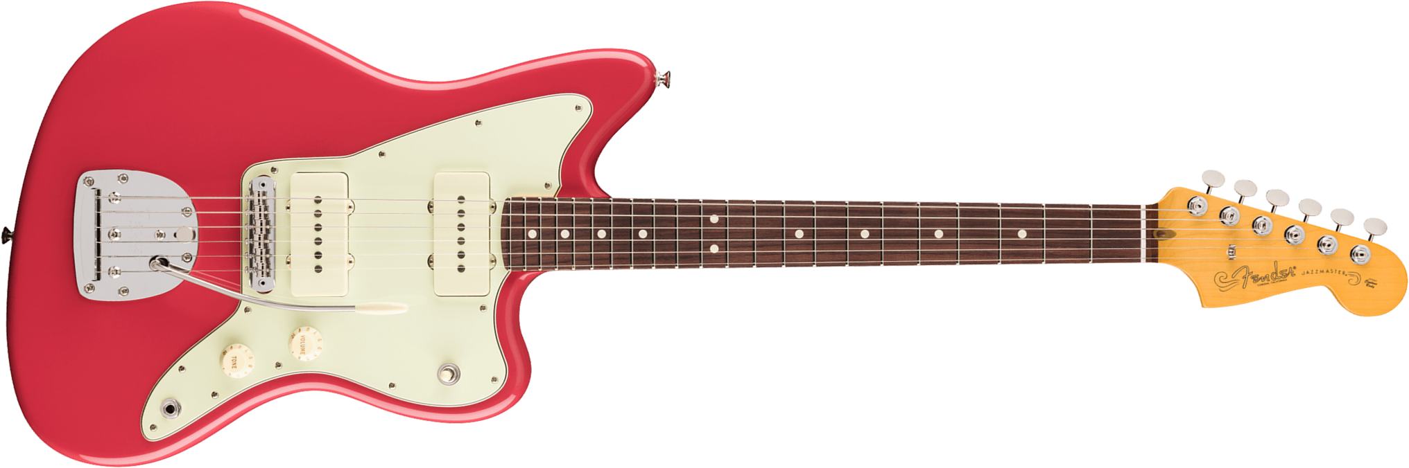 Fender Jazzmaster Classic American Pro Usa 2s Trem Rw - Faded Dakota Red - Retro-Rock-E-Gitarre - Main picture