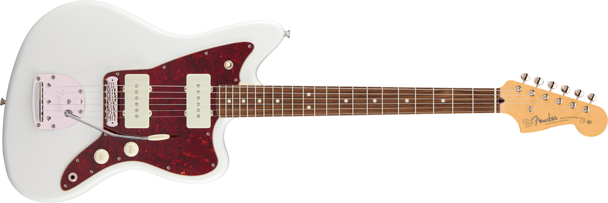 Fender Jazzmaster Hybrid Ii Mij Ltd Jap 2s Trem Rw - Satin Arctic White - Retro-Rock-E-Gitarre - Main picture