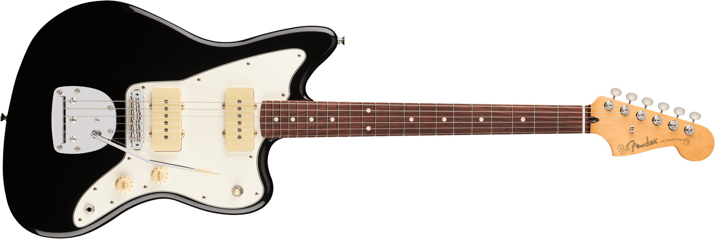 Fender Jazzmaster Player Ii Mex 2s Trem Rw - Black - Retro-Rock-E-Gitarre - Main picture