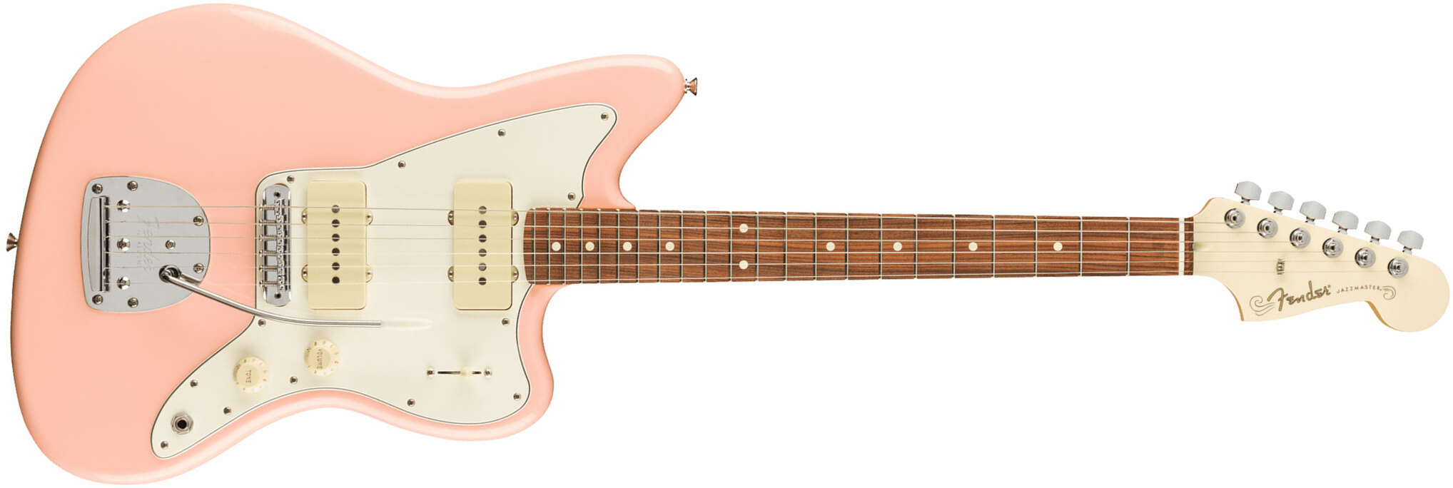 Fender Jazzmaster Player Ltd Mex 2s Trem Pf - Shell Pink - Retro-Rock-E-Gitarre - Main picture