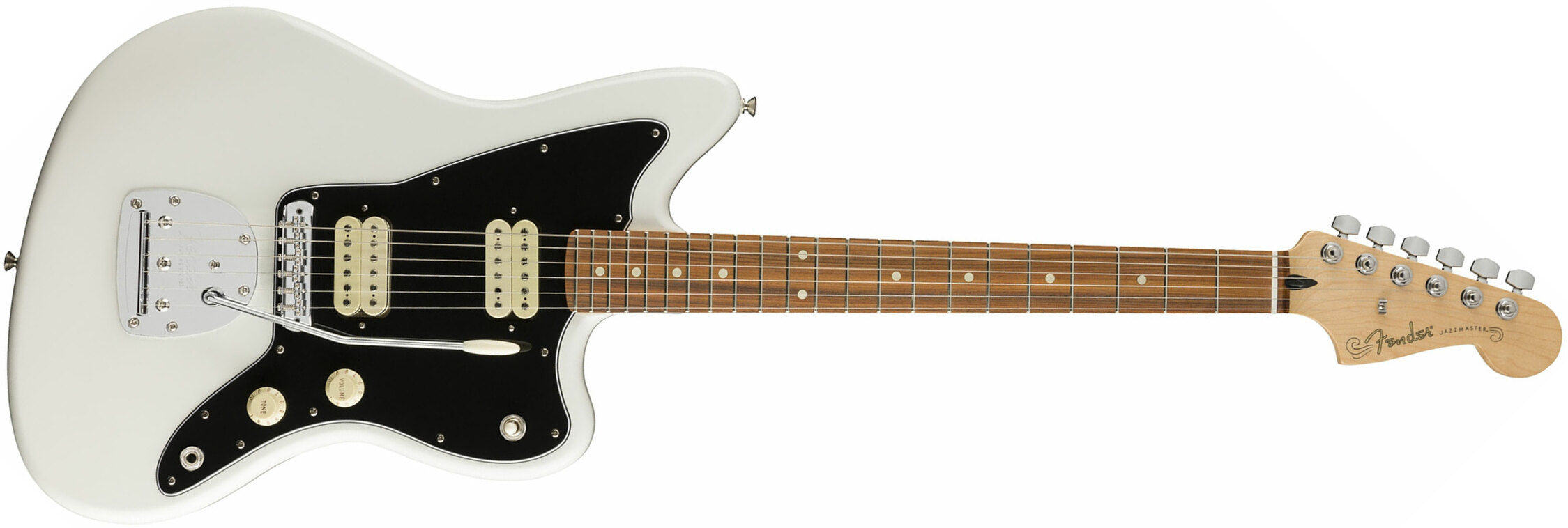 Fender Jazzmaster Player Mex Hh Pf - Polar White - Retro-Rock-E-Gitarre - Main picture