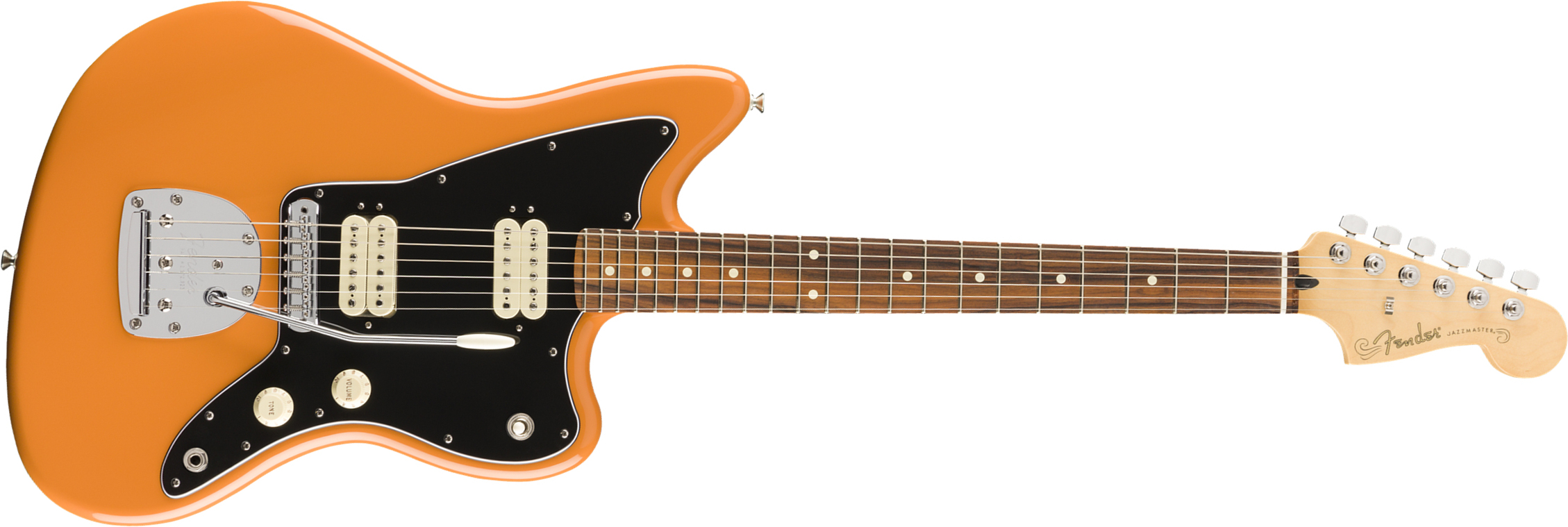 Fender Jazzmaster Player Mex Hh Pf - Capri Orange - Retro-Rock-E-Gitarre - Main picture