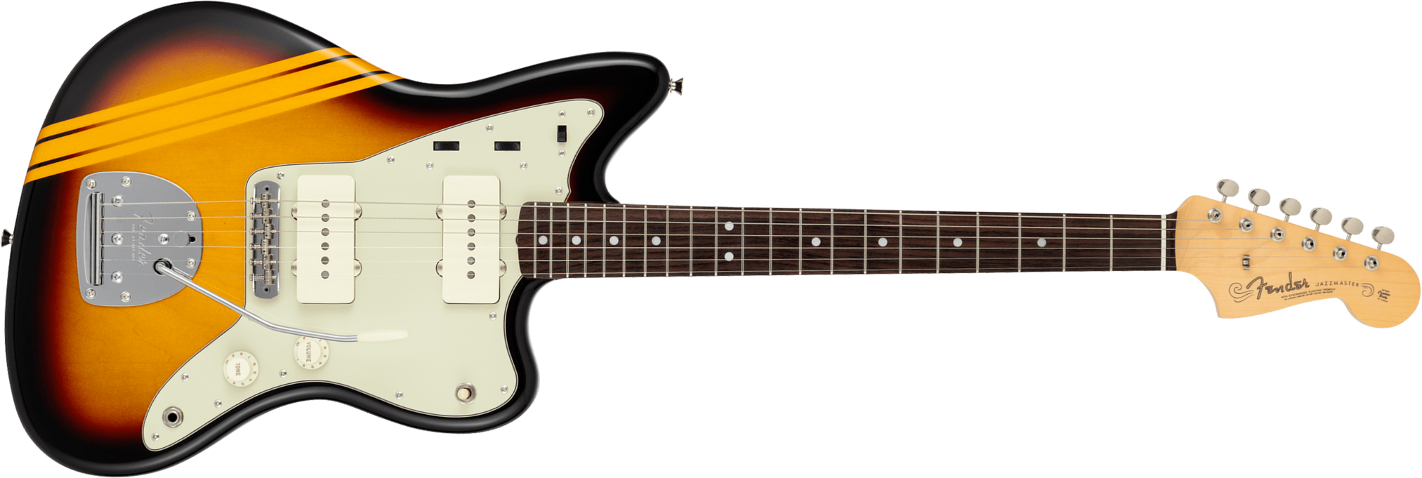 Fender Jazzmaster Traditional 60s Mij Trem 2s Rw - Competition 3-color Sunburst / Aged Natural - Retro-Rock-E-Gitarre - Main picture