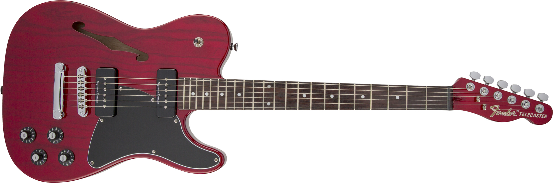 Fender Jim Adkins Tele Ja-90 Mex Signature 2p90 Lau - Crimson Red Transparent - E-Gitarre in Teleform - Main picture