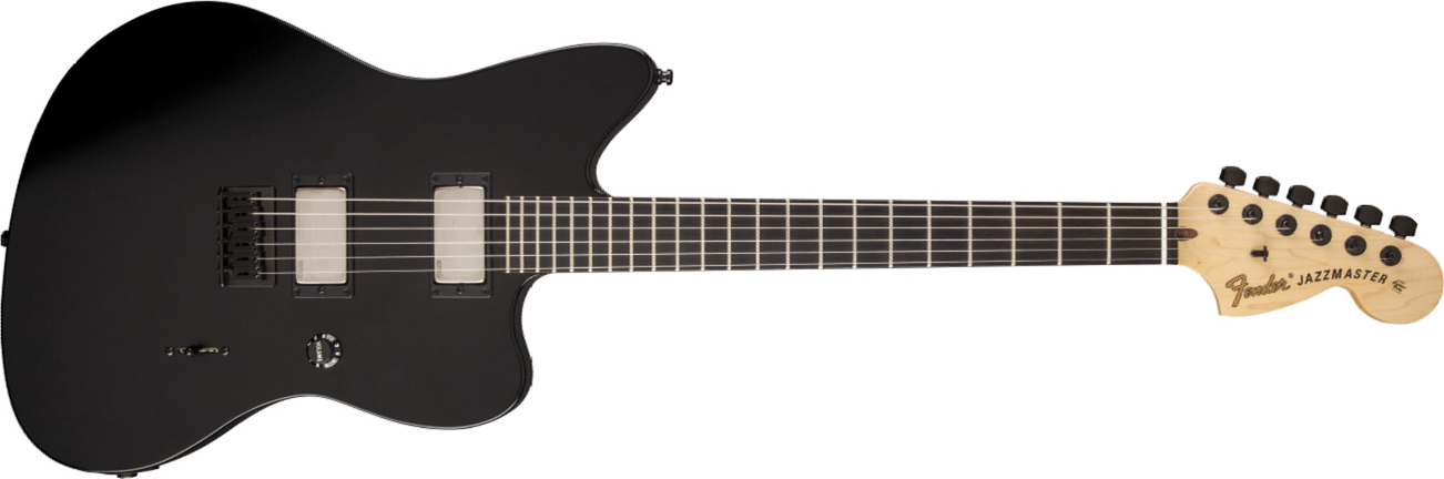 Fender Jim Root Jazzmaster Usa 2h Emg Ht Eb - Flat Black - Retro-Rock-E-Gitarre - Main picture