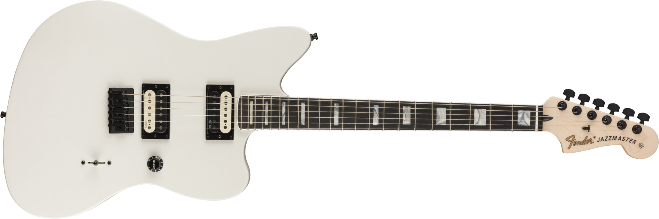 Fender Jim Root Jazzmaster V4 Mex Signature Hh Emg Ht Eb - Artic White - Retro-Rock-E-Gitarre - Main picture