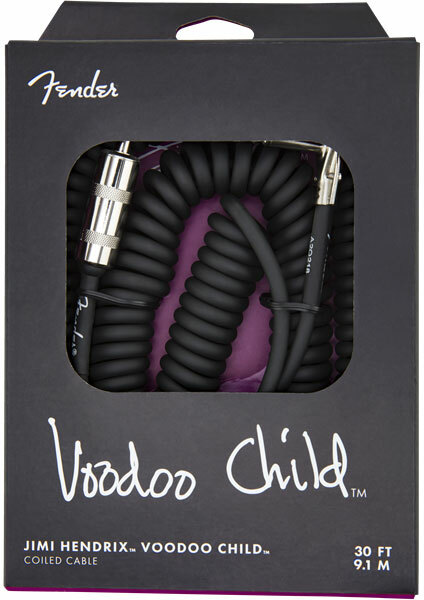 Fender Jimi Hendrix Voodoo Child Cable Instrument Spirale Droit/coude 30inc/9.1m Black - Kabel - Main picture