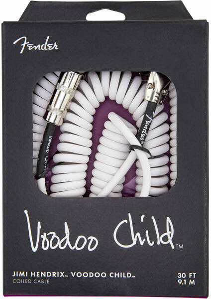 Fender Jimi Hendrix Voodoo Child Cable Instrument Spirale Droit/coude 30inc/9.1m White - Kabel - Main picture