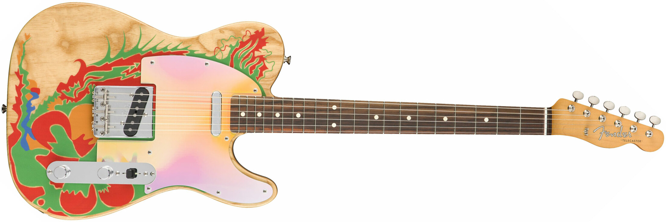 Fender Jimmy Page Tele Dragon Ltd Mex Signature Rw - Natural - E-Gitarre in Teleform - Main picture