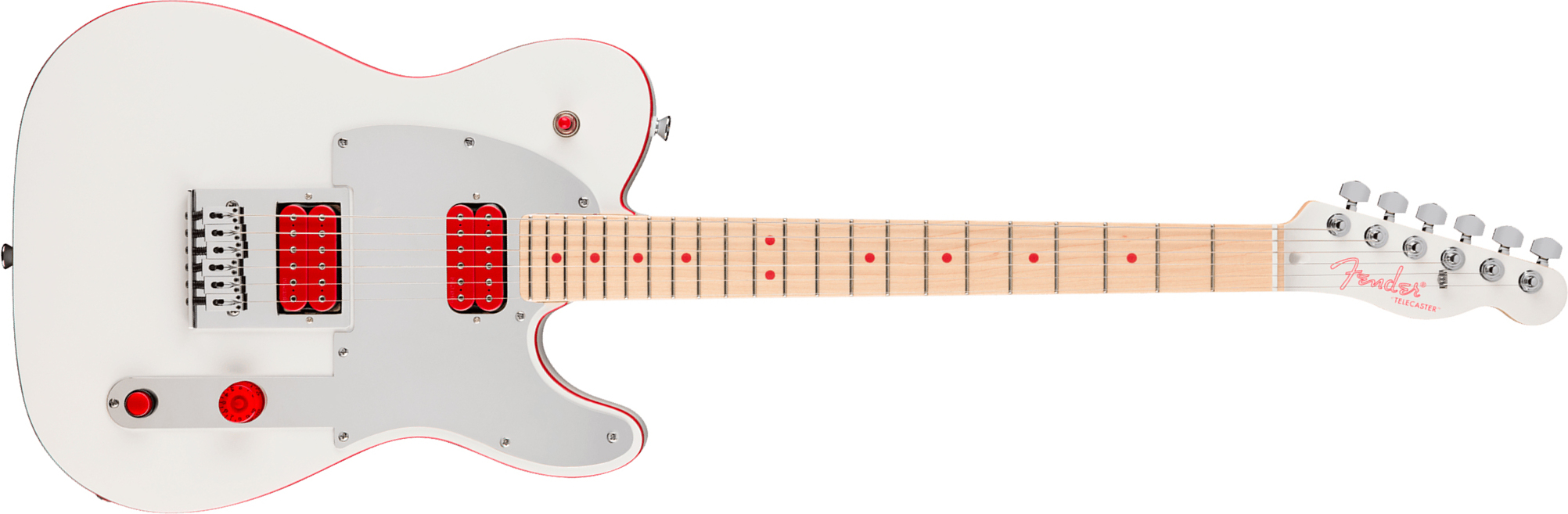 Fender John Five Tele Ghost Signature Ind 2h Dimarzio Ht Mn - White - Signature-E-Gitarre - Main picture