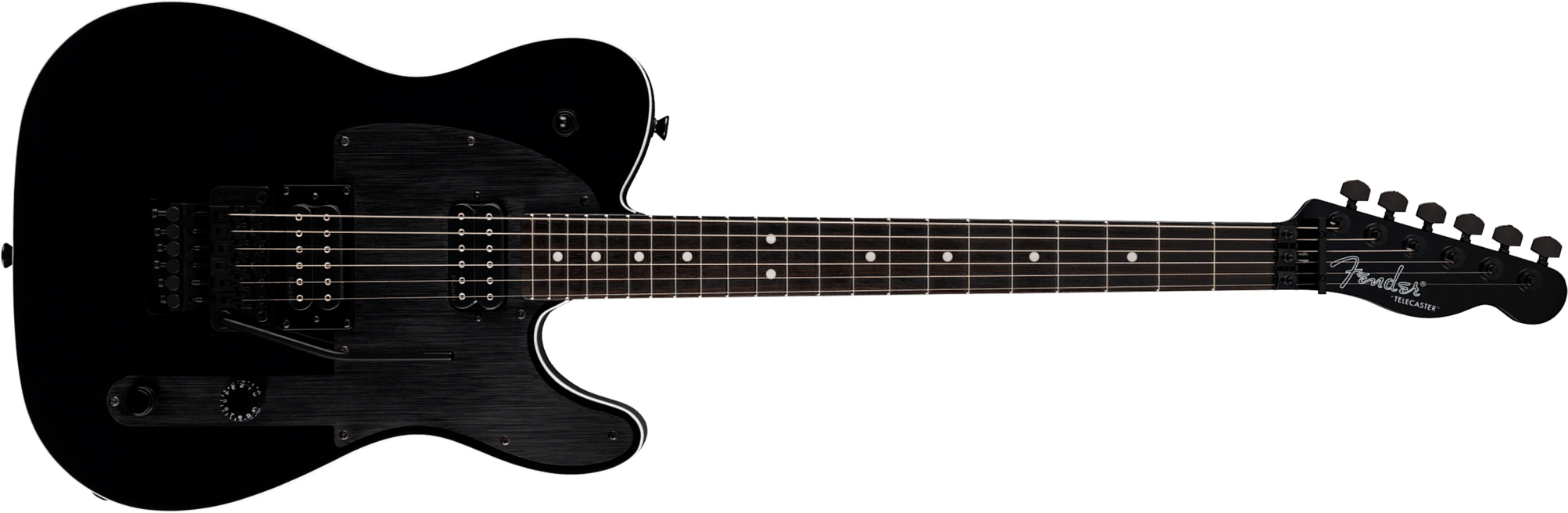 Fender John Five Tele Phantom Signature Ind 2h Dimarzio Fr Eb - Black - Signature-E-Gitarre - Main picture