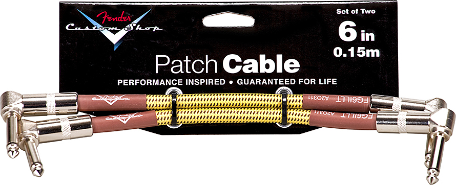 Fender Lot De 2 Custom Shop Patch Cable - 6ft - 15cm - Tweed - Patch - Main picture