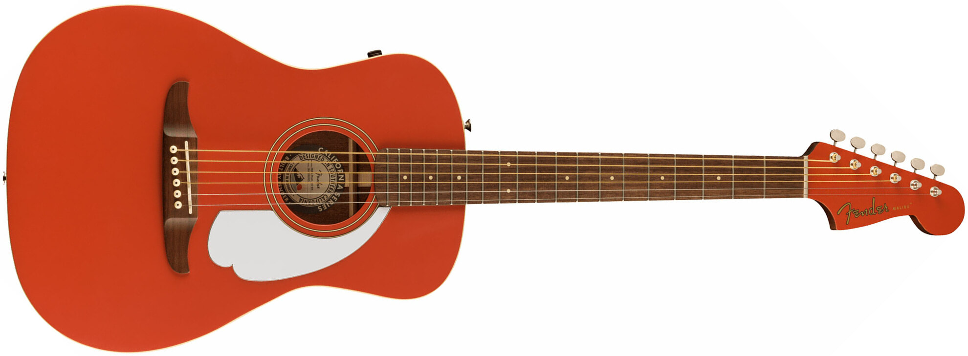 Fender Malibu Player 2023 Parlor Epicea Sapele Wal - Fiesta Red - Elektroakustische Gitarre - Main picture