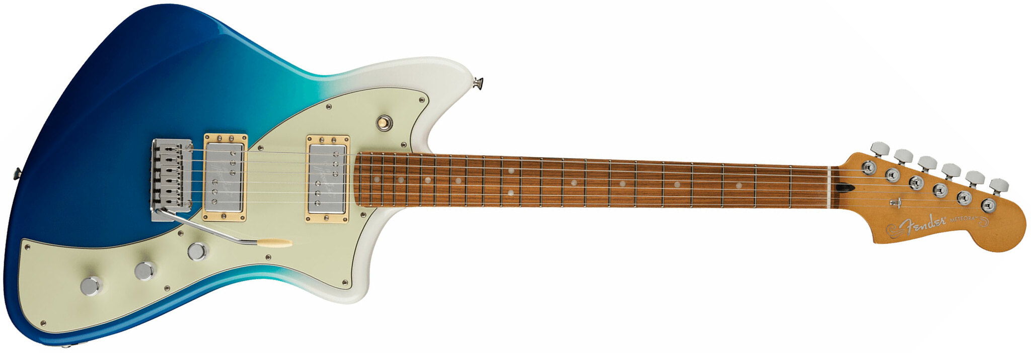 Fender Meteora Player Plus Hh Mex 2h Ht Pf - Belair Blue - Retro-Rock-E-Gitarre - Main picture