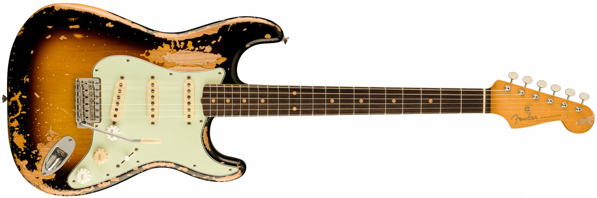 Fender Mike Mccready Strat Mex Signature 3s Trem Rw - Road Worn 3-color Sunburst - Signature-E-Gitarre - Main picture