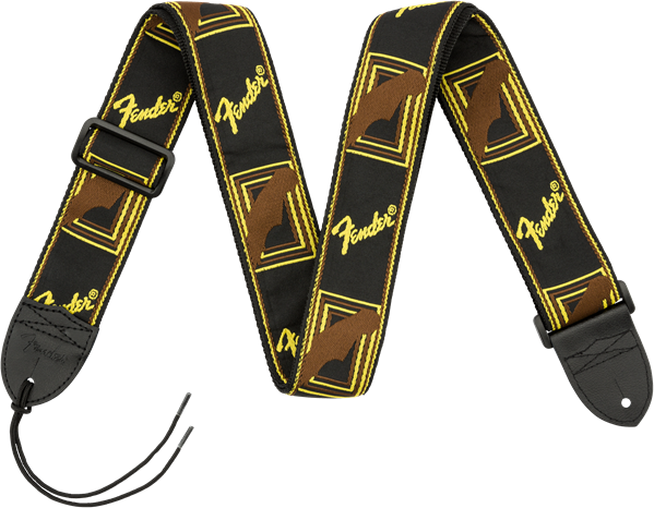 Fender Monogrammed Cotton 2inc.5cm Black Yellow Brown - Gitarrengurt - Main picture