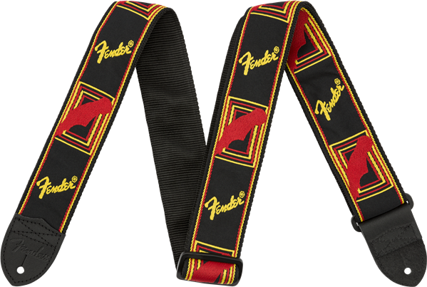 Fender Monogrammed Cotton 2inc.5cm Black Yellow Red - Gitarrengurt - Main picture