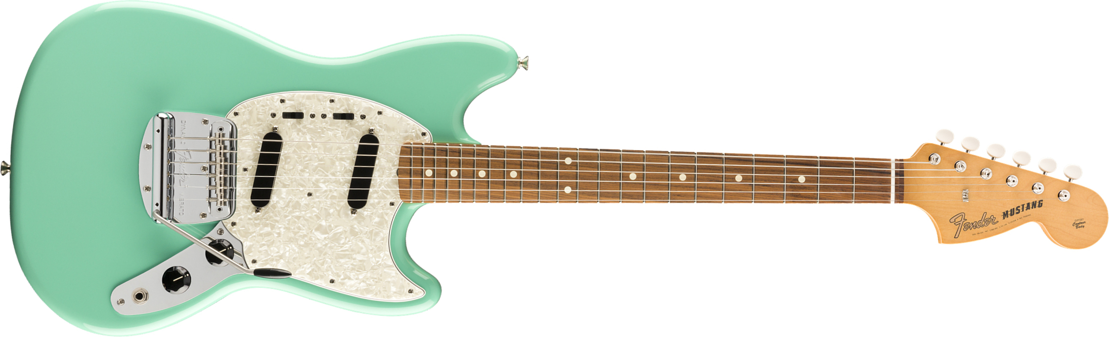 Fender Mustang 60s Vintera Vintage Mex Pf - Seafoam Green - Retro-Rock-E-Gitarre - Main picture