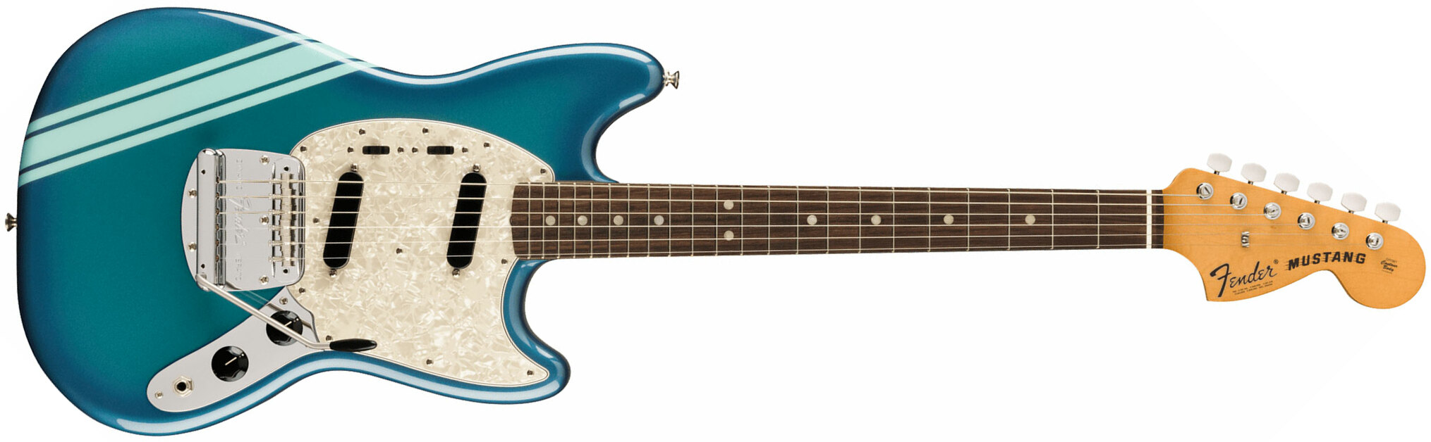 Fender Mustang 70s Competition Vintera 2 Mex 2s Trem Rw - Competition Blue - Retro-Rock-E-Gitarre - Main picture