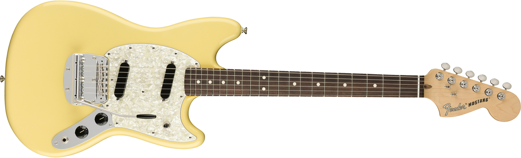 Fender Mustang American Performer Usa Ss Rw - Vintage White - Double Cut E-Gitarre - Main picture