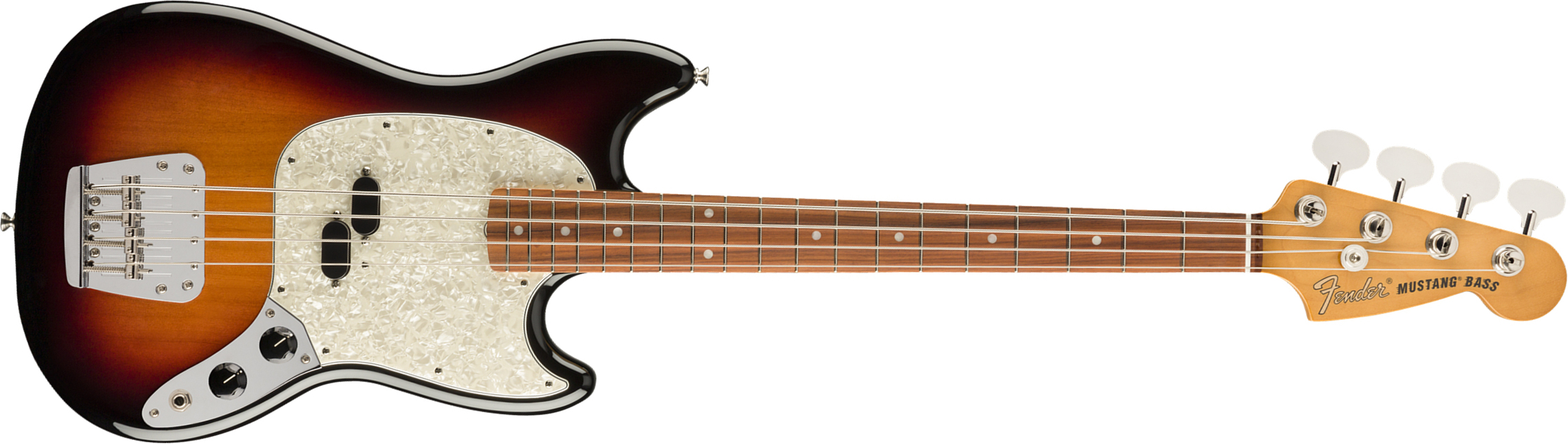 Fender Mustang Bass 60s Vintera Vintage Mex Pf - 3-color Sunburst - E-Bass für Kinder - Main picture