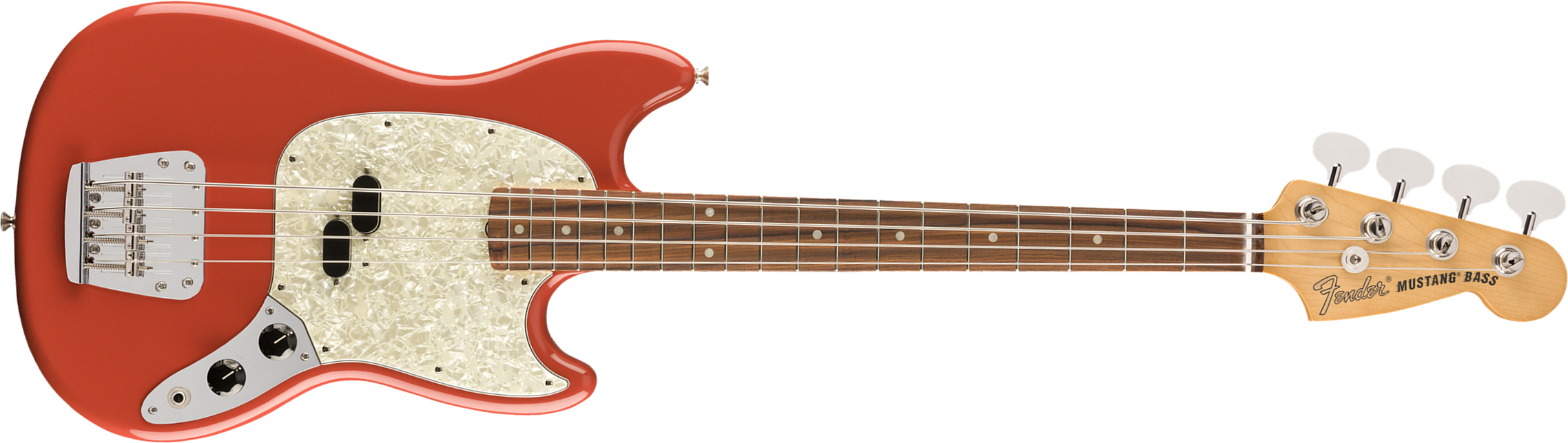 Fender Mustang Bass 60s Vintera Vintage Mex Pf - Fiesta Red - E-Bass für Kinder - Main picture