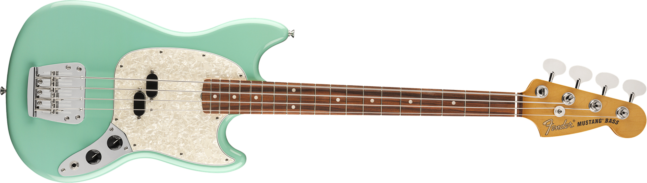 Fender Mustang Bass 60s Vintera Vintage Mex Pf - Seafoam Green - E-Bass für Kinder - Main picture