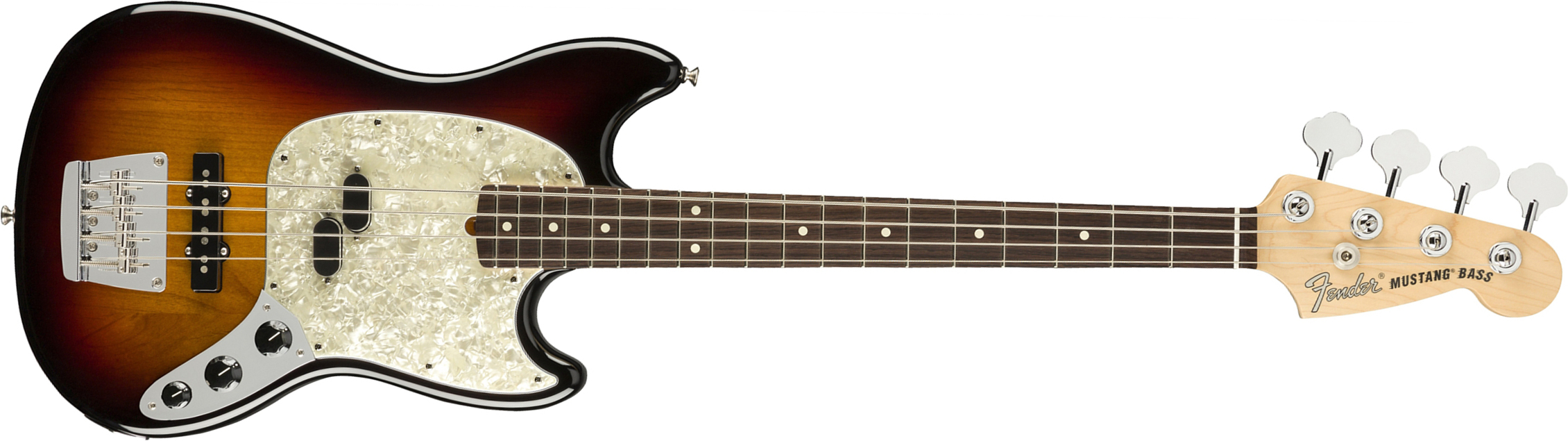Fender Mustang Bass American Performer Usa Rw - 3-color Sunburst - E-Bass für Kinder - Main picture