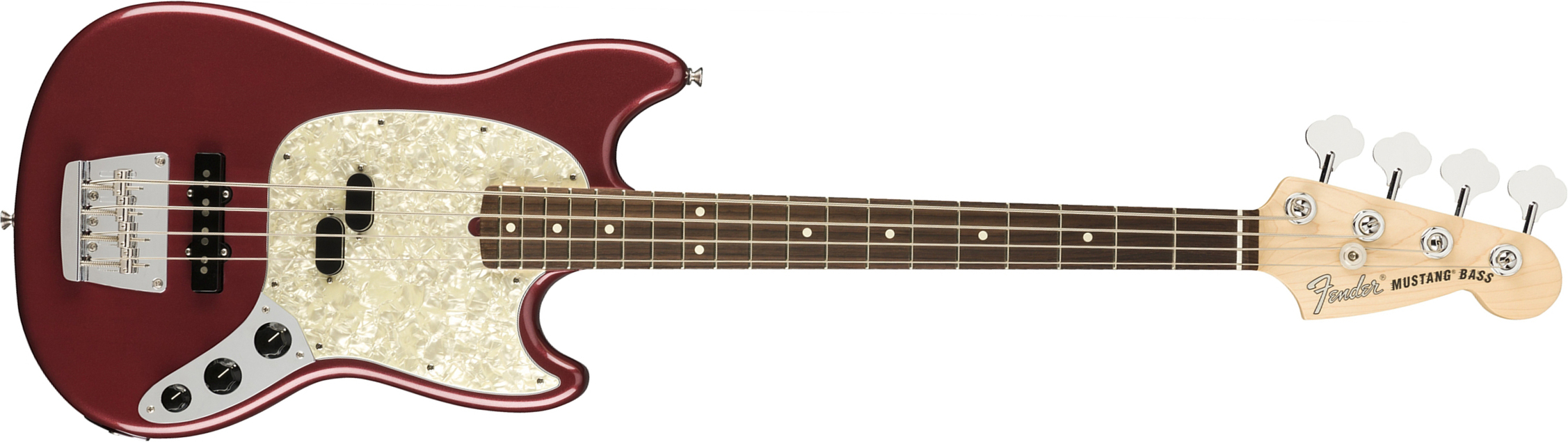 Fender Mustang Bass American Performer Usa Rw - Aubergine - E-Bass für Kinder - Main picture