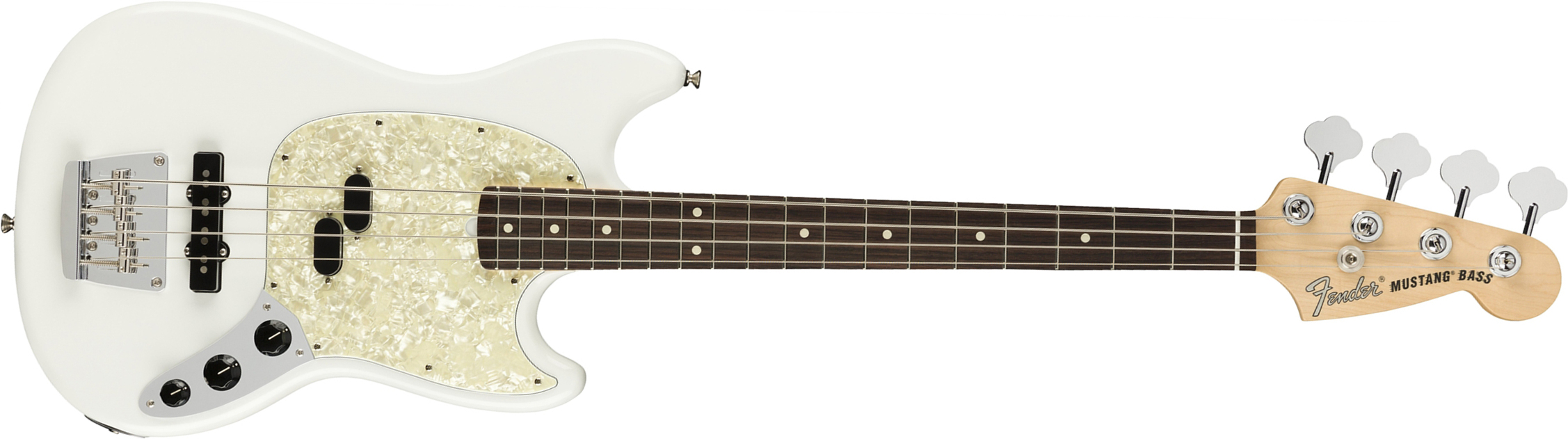 Fender Mustang Bass American Performer Usa Rw - Arctic White - E-Bass für Kinder - Main picture