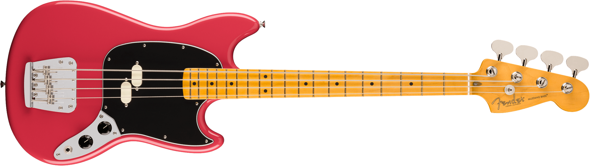 Fender Mustang Bass Classic American Pro Usa Shsc Mn - Faded Dakota Red - Solidbody E-bass - Main picture