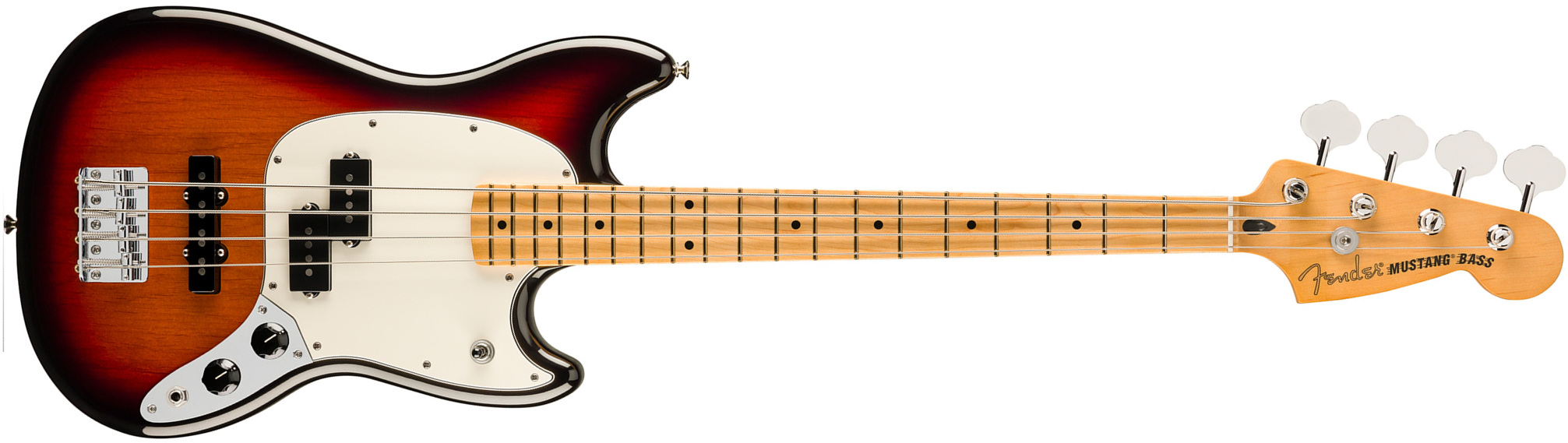 Fender Mustang Bass Pj Player Ii Mex Mn - 3-color Sunburst - Solidbody E-bass - Main picture
