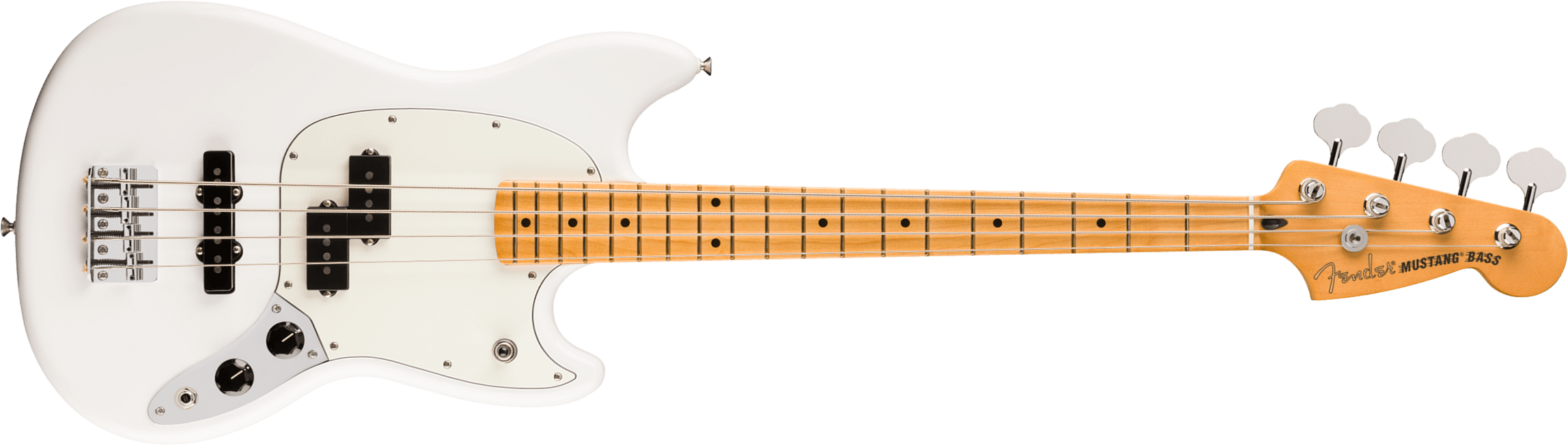 Fender Mustang Bass Pj Player Ii Mex Mn - Polar White - Solidbody E-bass - Main picture