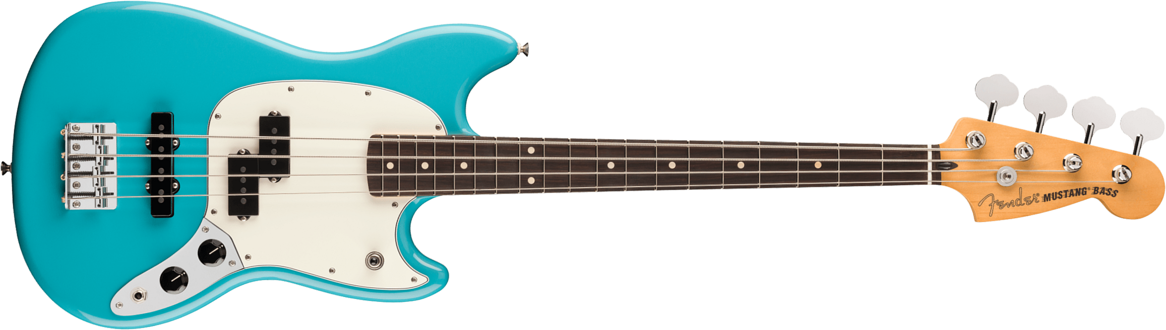 Fender Mustang Bass Pj Player Ii Mex Rw - Aquatone Blue - Solidbody E-bass - Main picture