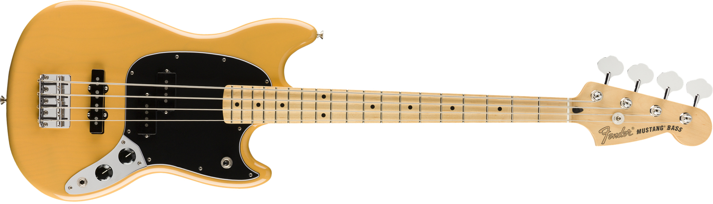 Fender Mustang Bass Pj Player Ltd Mex Mn - Butterscotch Blonde - E-Bass für Kinder - Main picture