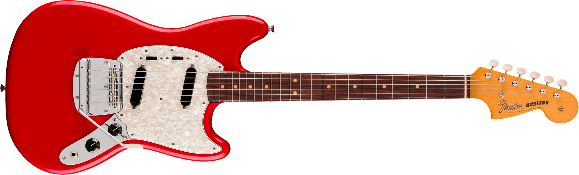 Fender Mustang Mid 60s Vintera 3 Mex Shsc 2s Trem Rw - Dakota Red - Retro-Rock-E-Gitarre - Main picture