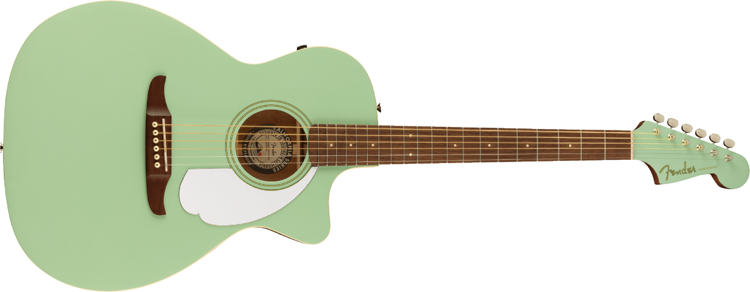 Fender Newport Player Cw Epicea Sapelle - Surf Green - Elektroakustische Gitarre - Main picture