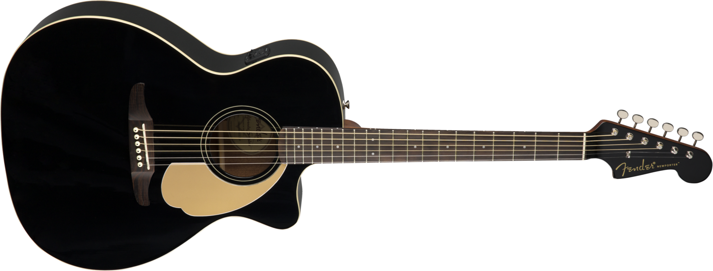 Fender Newporter Player - Jetty Black - Westerngitarre & electro - Main picture