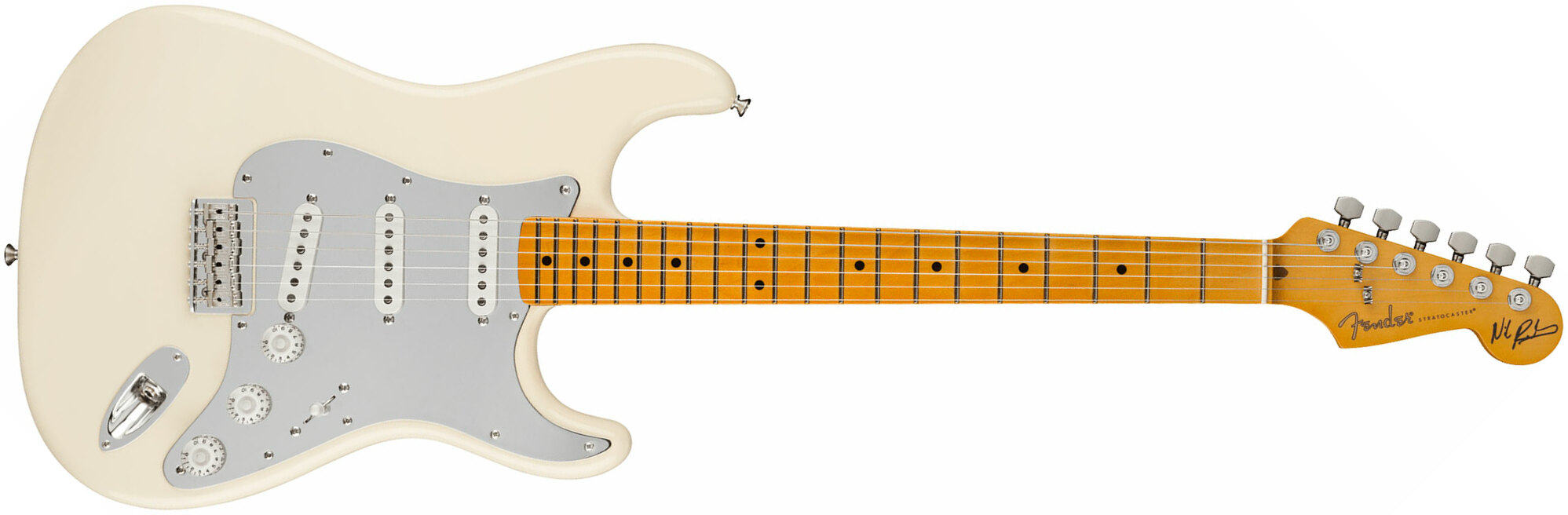 Fender Nile Rodgers Strat Hitmaker Usa Signature 3s Ht Mn - Olympic White - E-Gitarre in Str-Form - Main picture